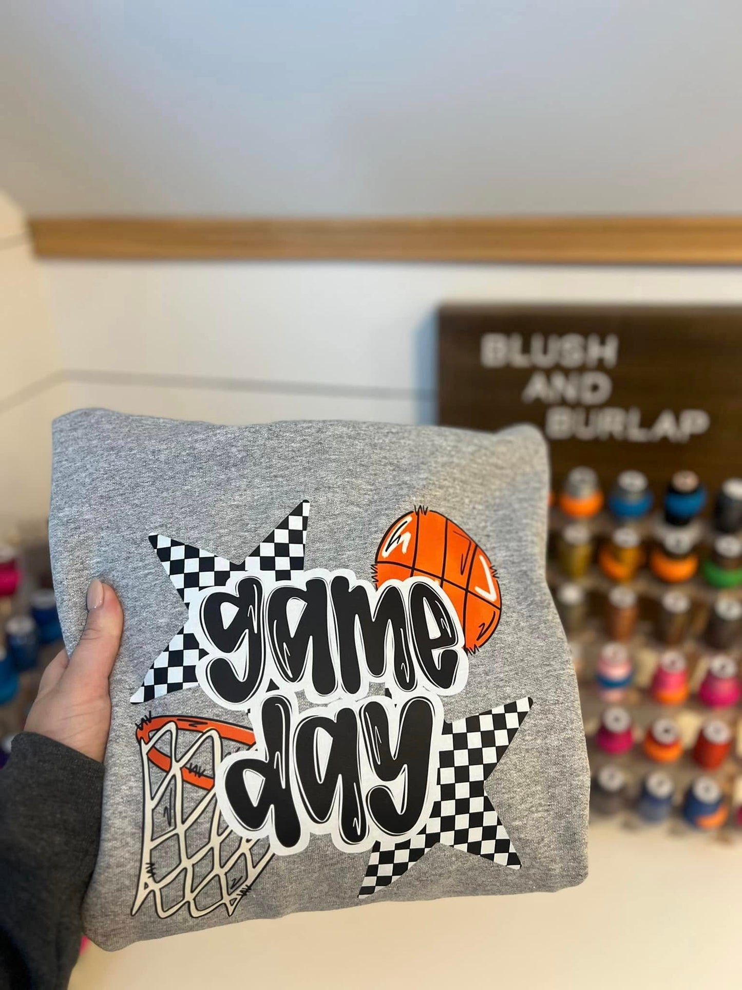 Gameday Basketball Checkered Stars