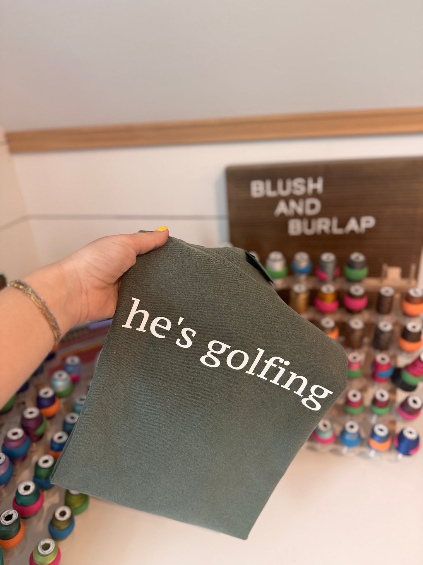 He's Golfing