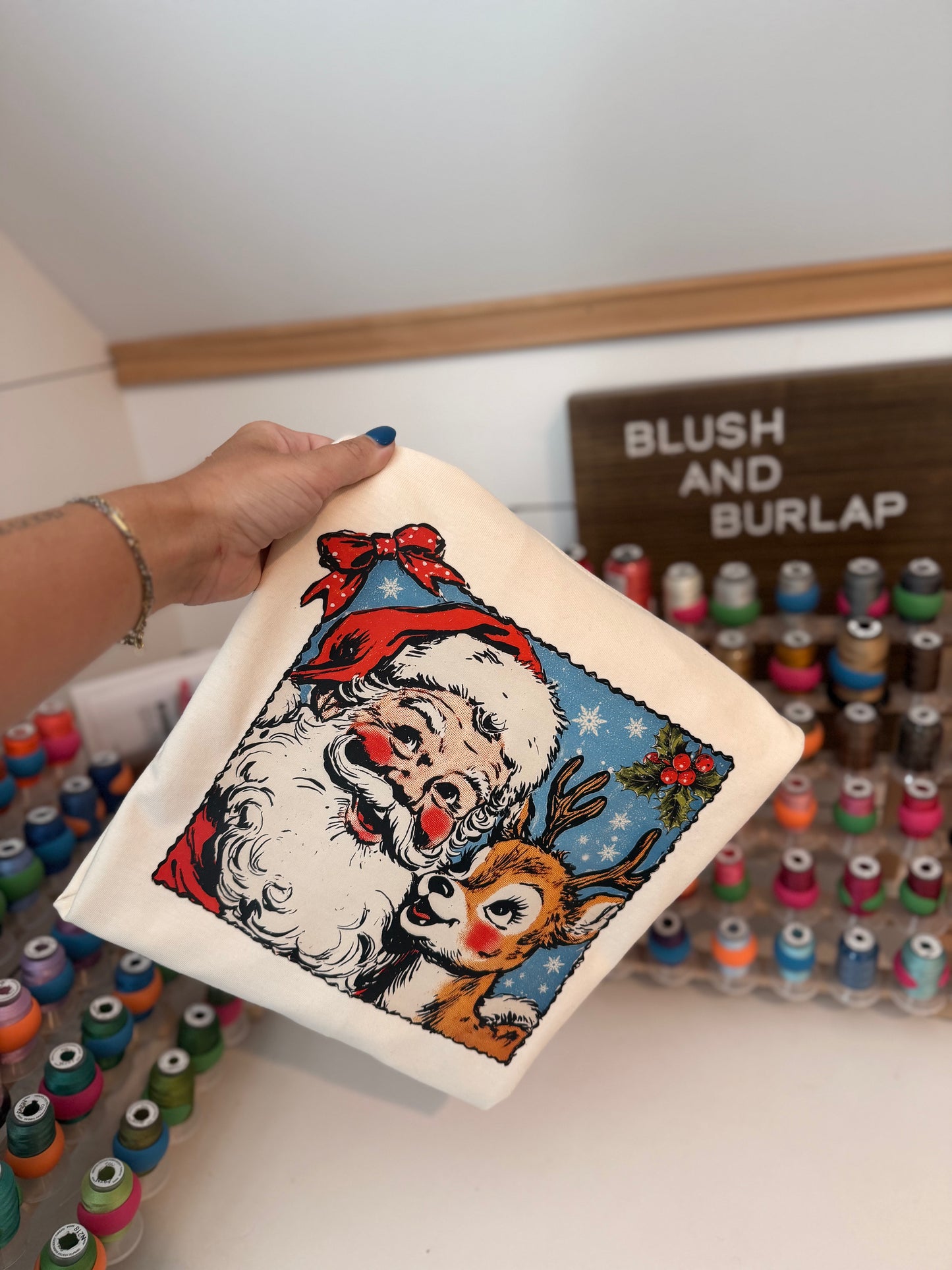 Vintage Santa and Rudolph