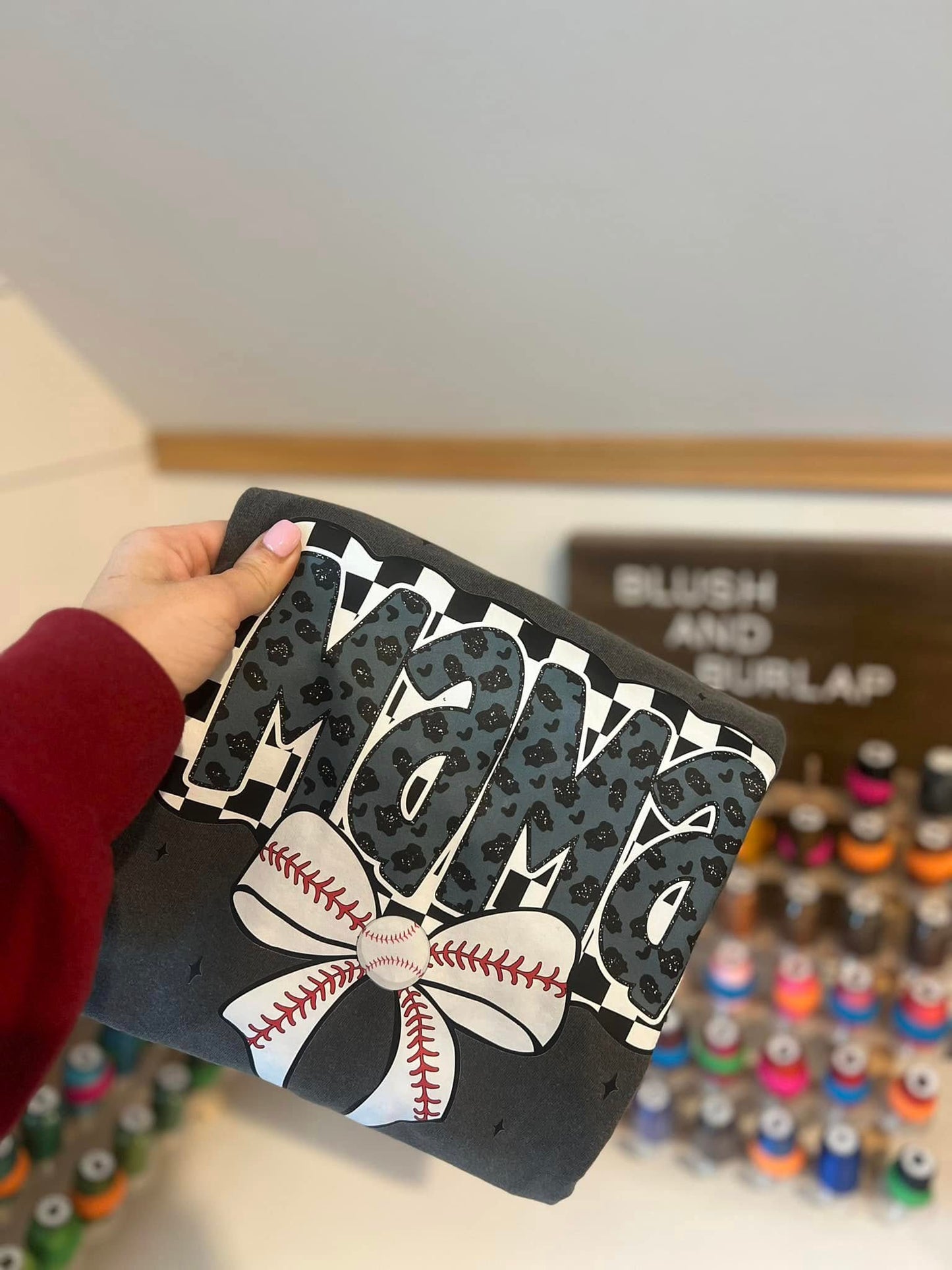 Baseball Mama Checkered Coquette