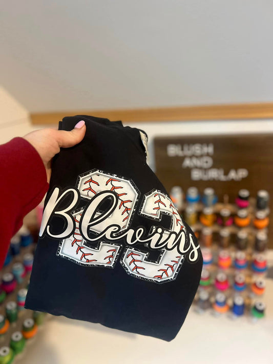 Custom Name + Number Baseball