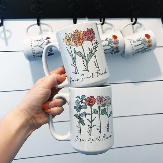 Custom Birth Flower Mug