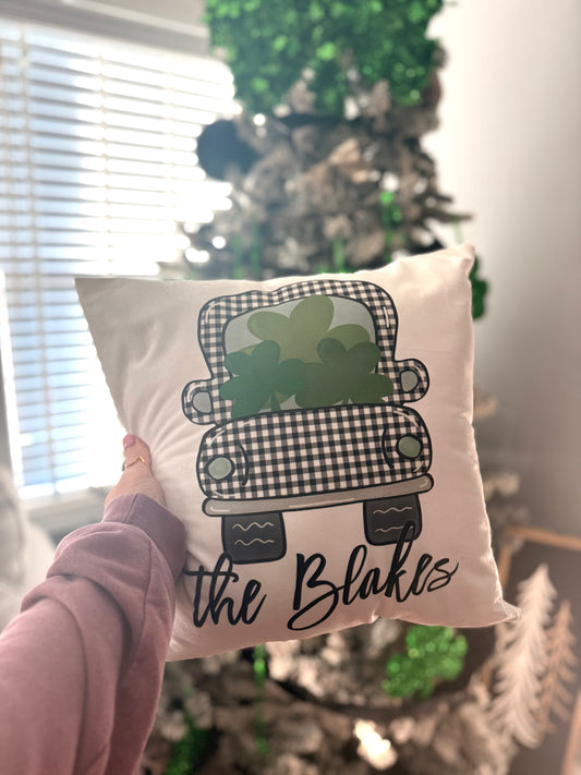 Custom St. Pattys Truck Pillow