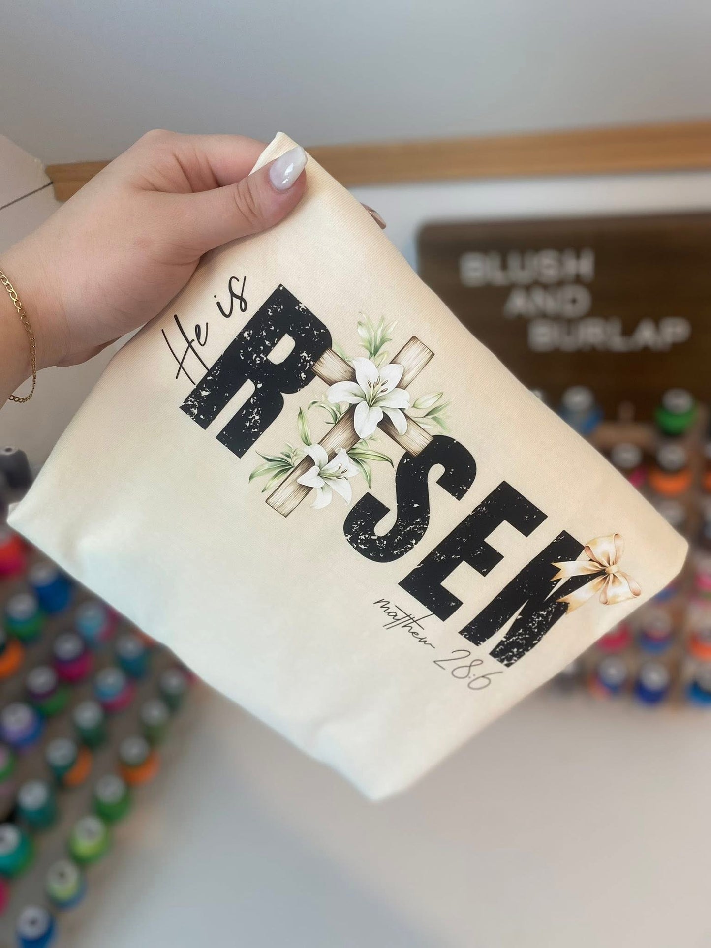 He is Risen (floral cross)