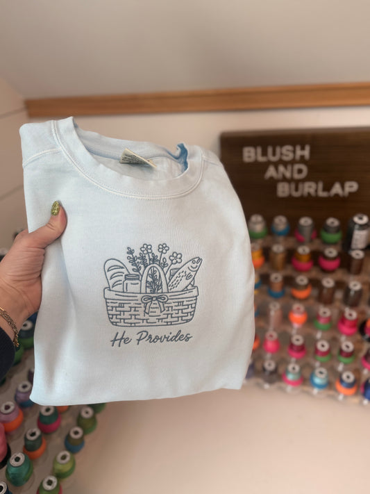 He Provides - embroidered