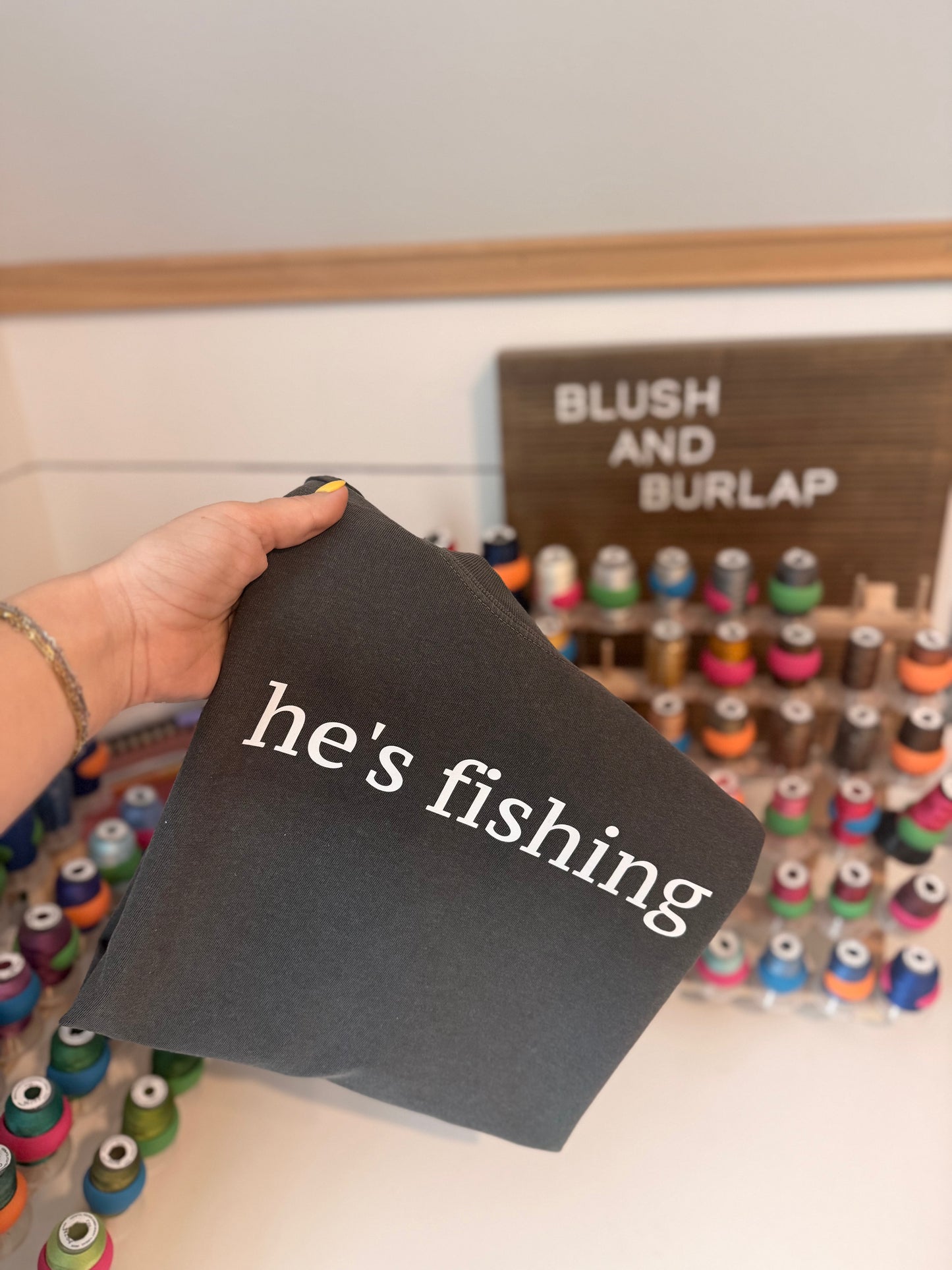 He's Fishing