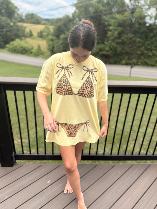 Leopard Bikini Coverup Tee
