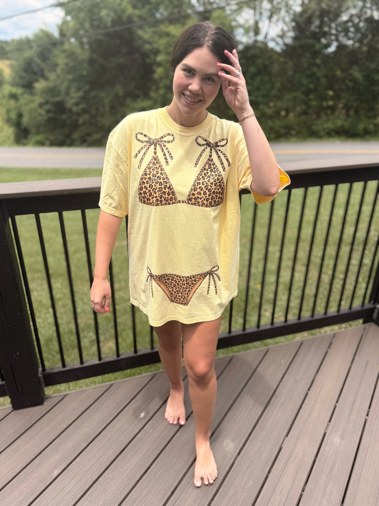 Leopard Bikini Coverup Tee