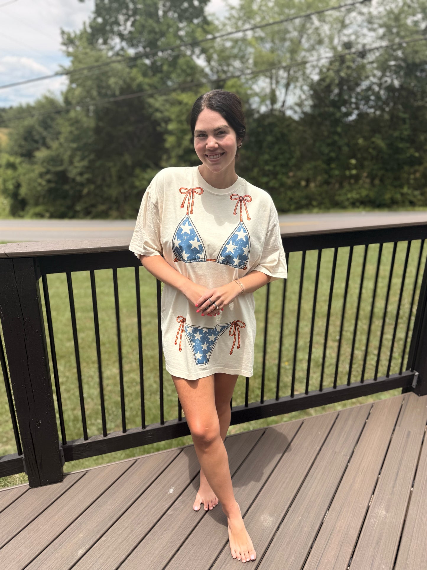 Americana Bathing Suit Coverup Tee