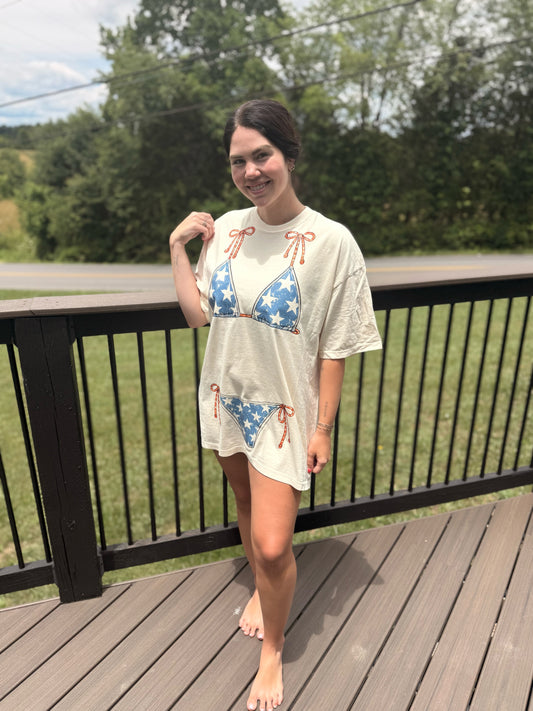 Americana Bathing Suit Coverup Tee