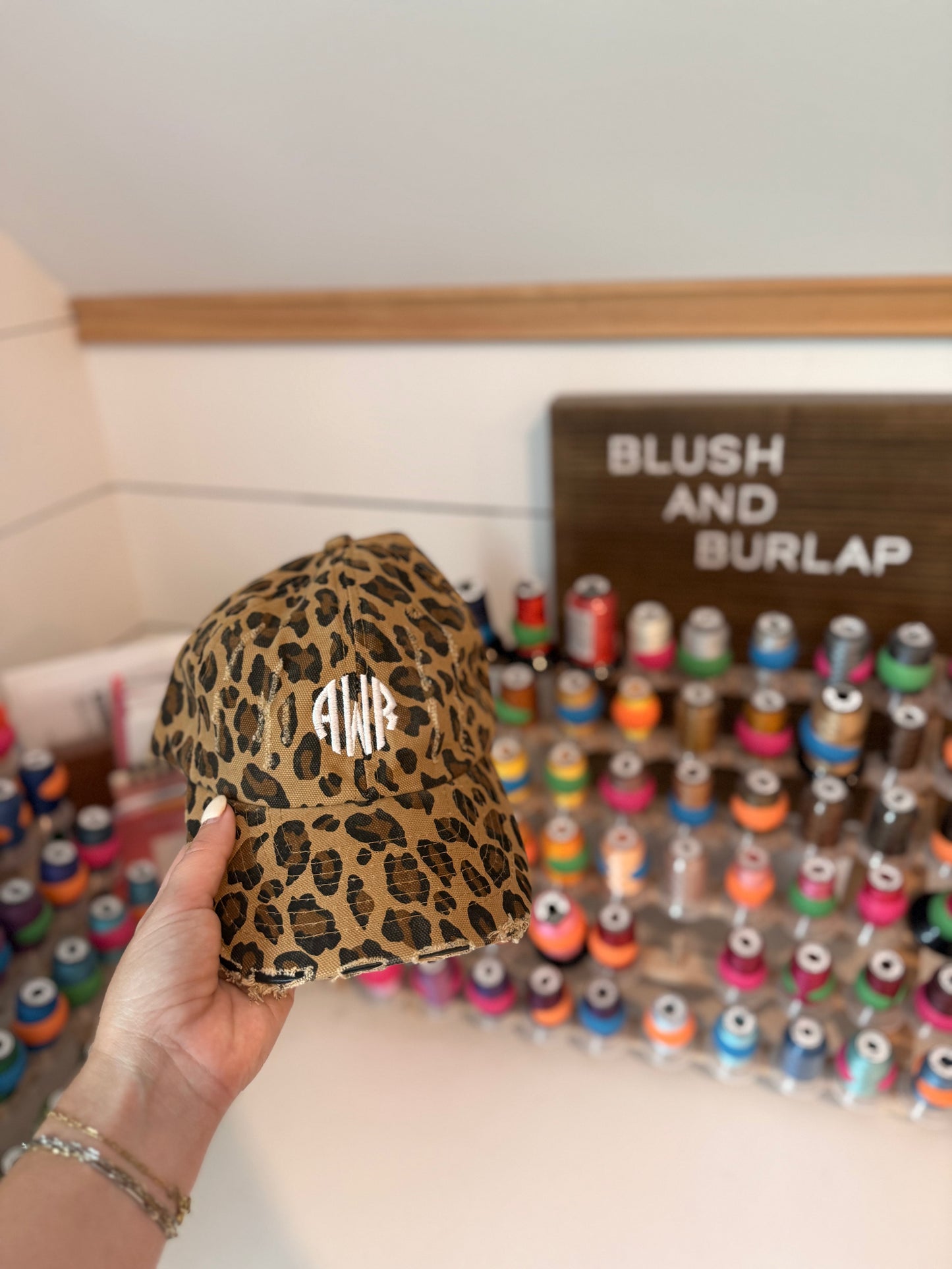Monogram Leopard Hat