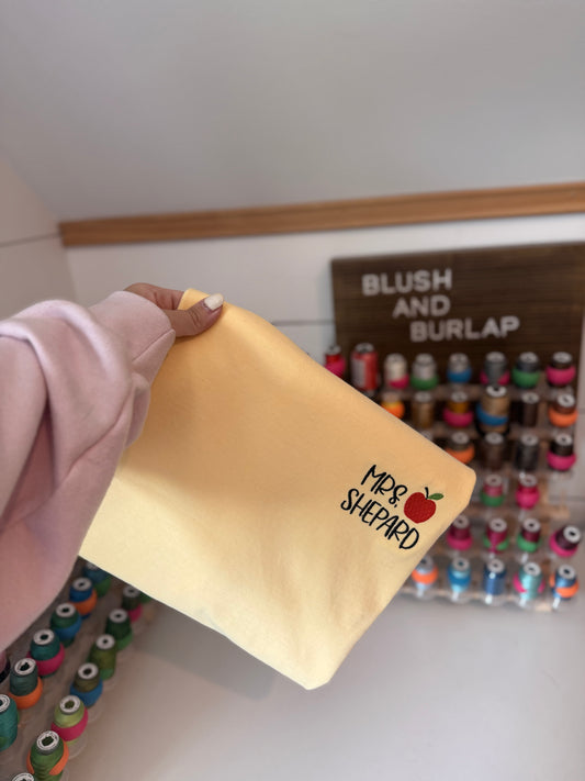 Apple Name Pocket (custom, embroidered)