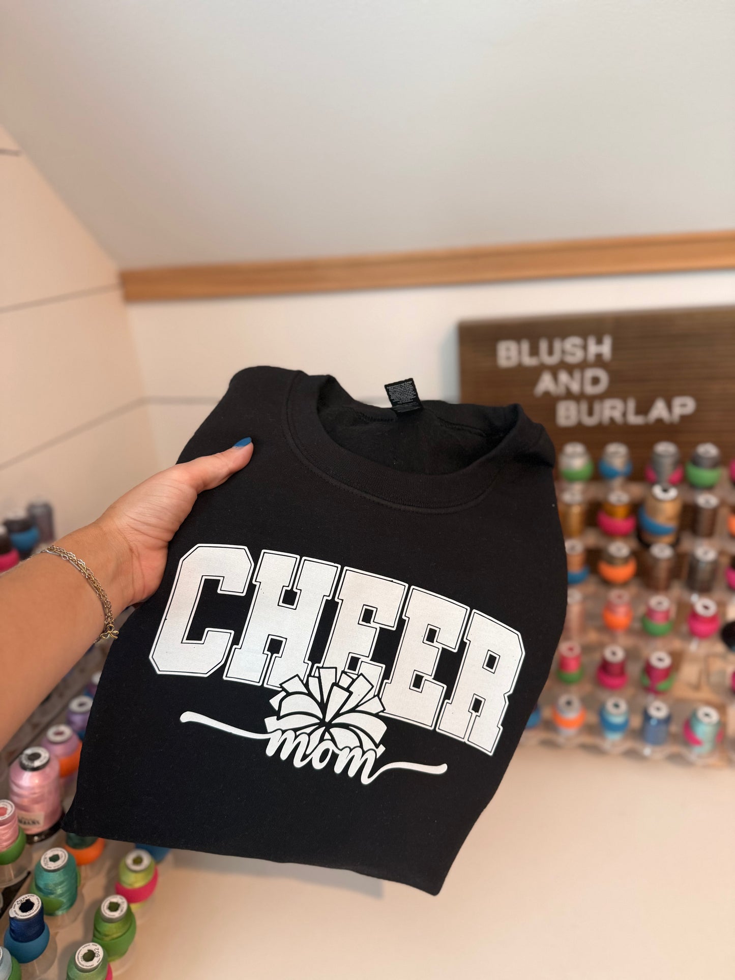 Cheer Mom (with sleeve name)