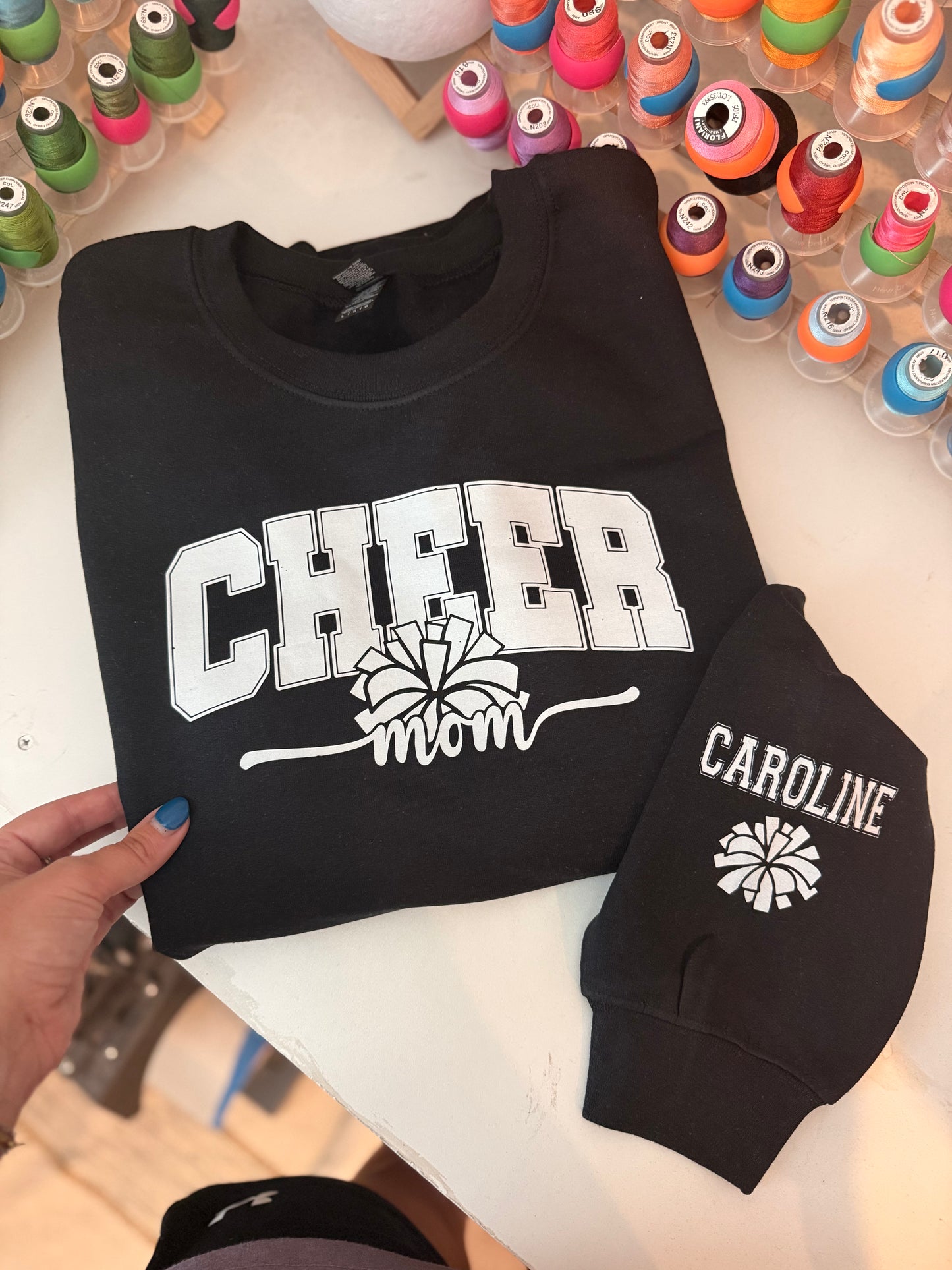 Cheer Mom (with sleeve name)