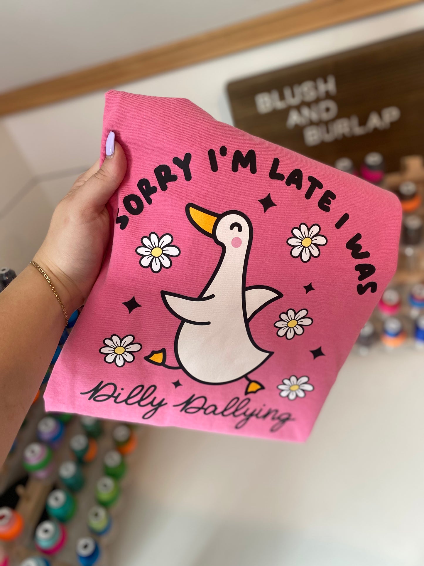Sorry I'm Late I was Dilly Dallying (goose)