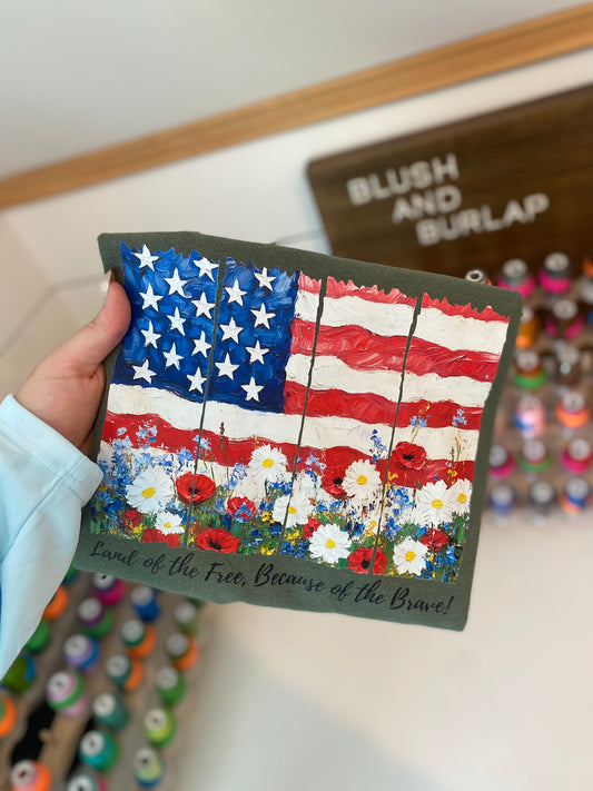 Land of the Free Because of the Brave (flag floral)