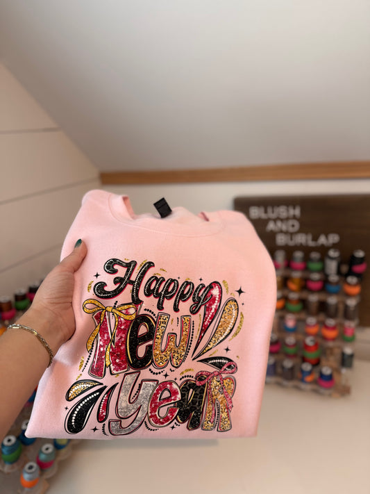 Happy New Year (pink and gold)