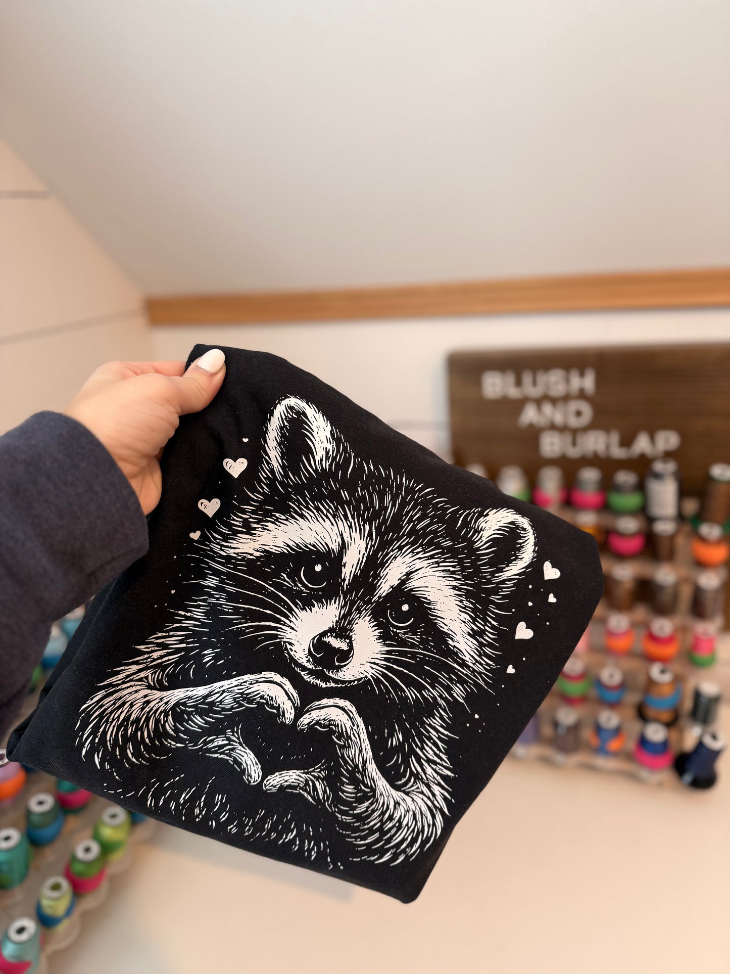Racoon Hand Heart